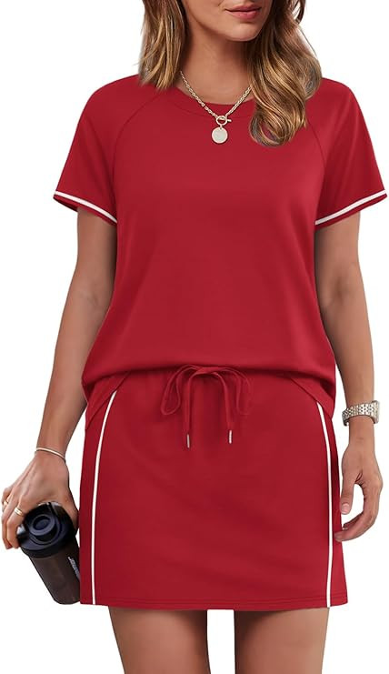 Sampeel 2 Piece Sets for Women Skirt Sets Summer Outfits Womens Clothing Set Travel Workout Skort... | Amazon (US)