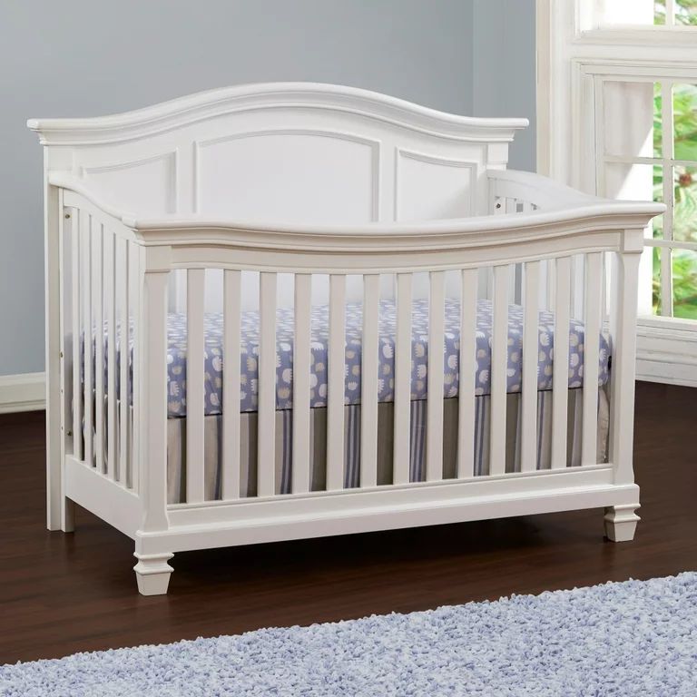 Convertible Crib Baby Bed with Removable Door and Fence Guardrails, Solid Wood Crib Convertible t... | Walmart (US)