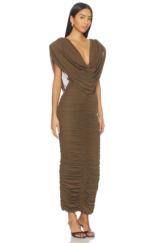 Ronny Kobo Parish Dress in Burnt Olive from Revolve.com | Revolve Clothing (Global)