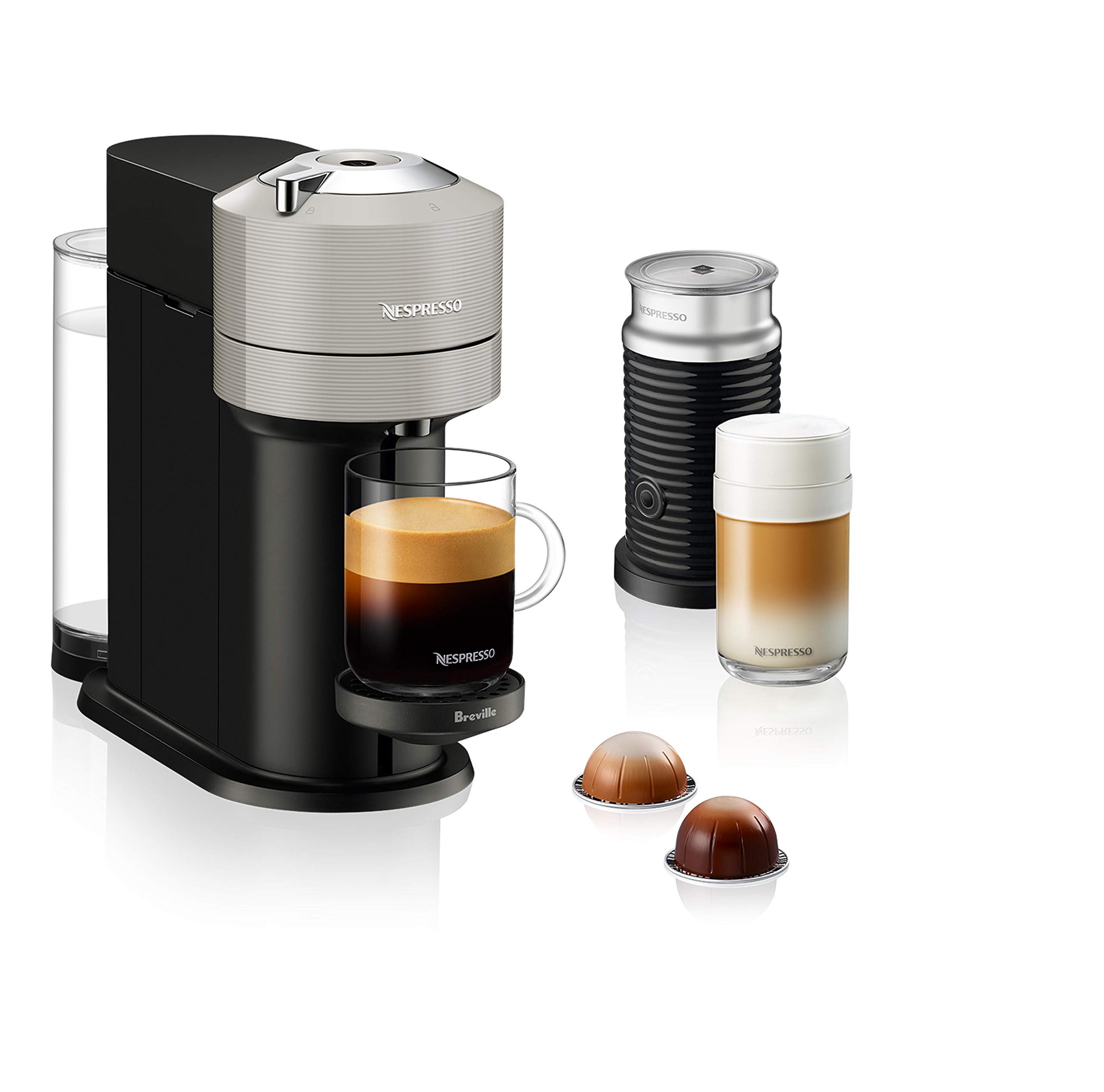 Nespresso Vertuo Next Coffee and Espresso Maker by Breville, with Aeroccino Milk Frother, Light G... | Amazon (US)