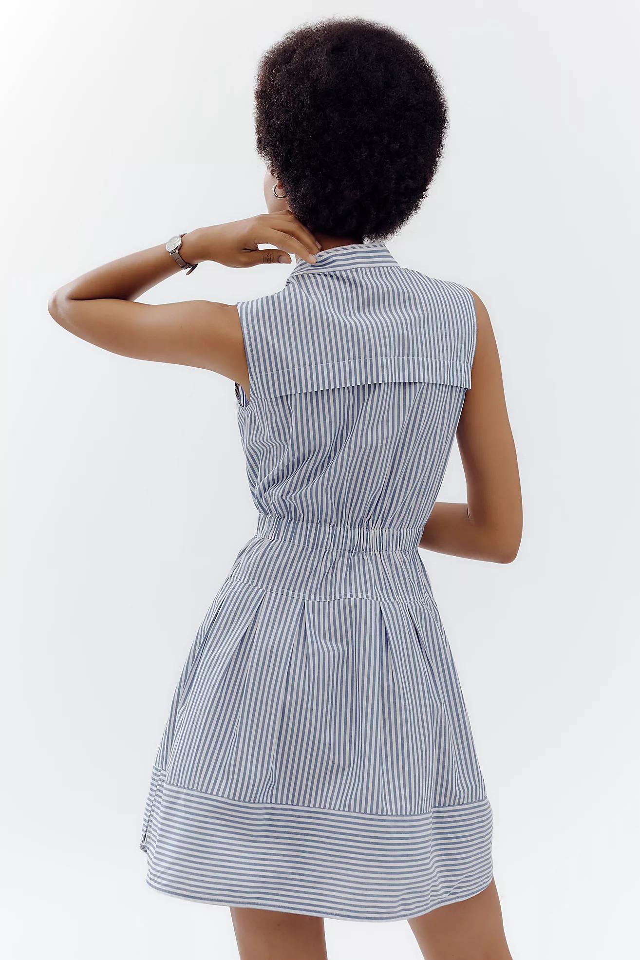 Maeve Sleeveless V-Neck Fit & Flare Shirtdress | Anthropologie (US)