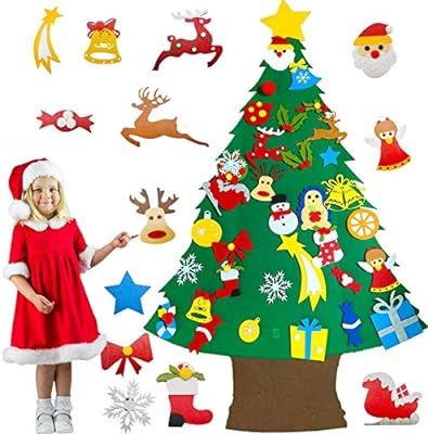 4 Ft TALLER Felt Christmas Tree for Toddlers Kids,34 Pcs Felt Snowman Party Game Favors Detachabl... | Amazon (US)