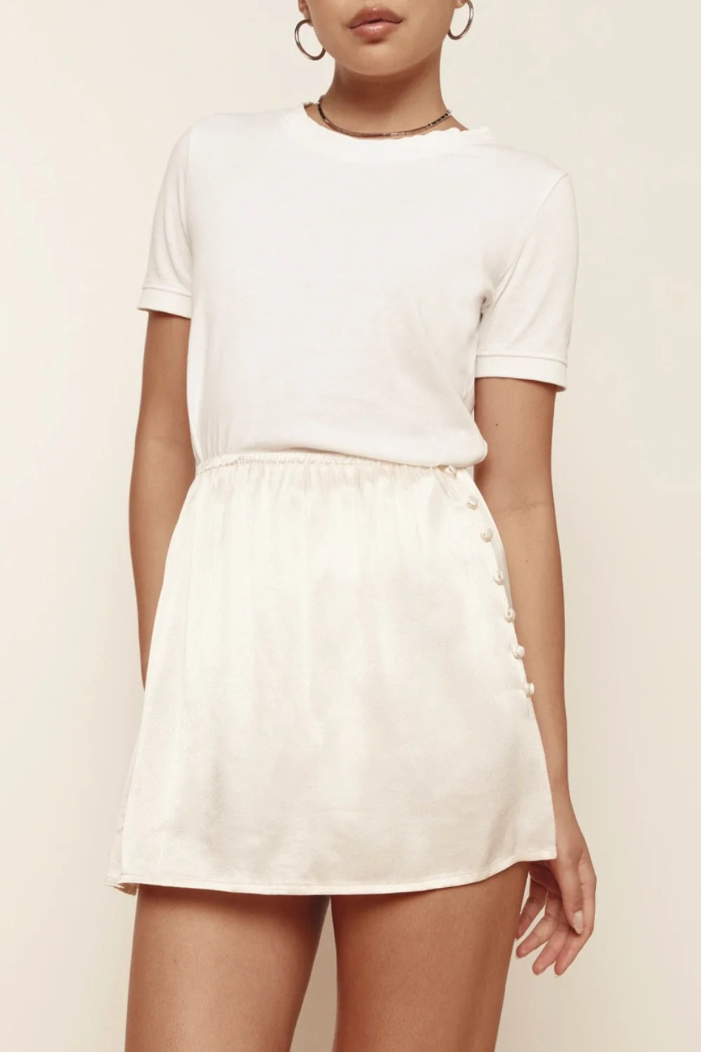 Freya Mini Skirt Cream | VRG Grl