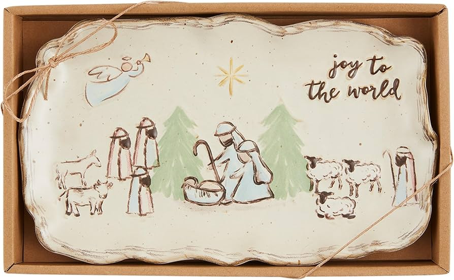 Mud Pie Boxed Nativity Plate; 6" x 9 3/4" | Amazon (US)
