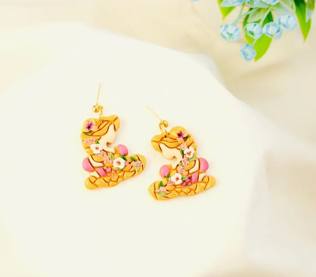 Lost Princess Earrings | Long Hair Princess | Polymer Clay Earrings | Magic Inspired Earrings | M... | Etsy (US)