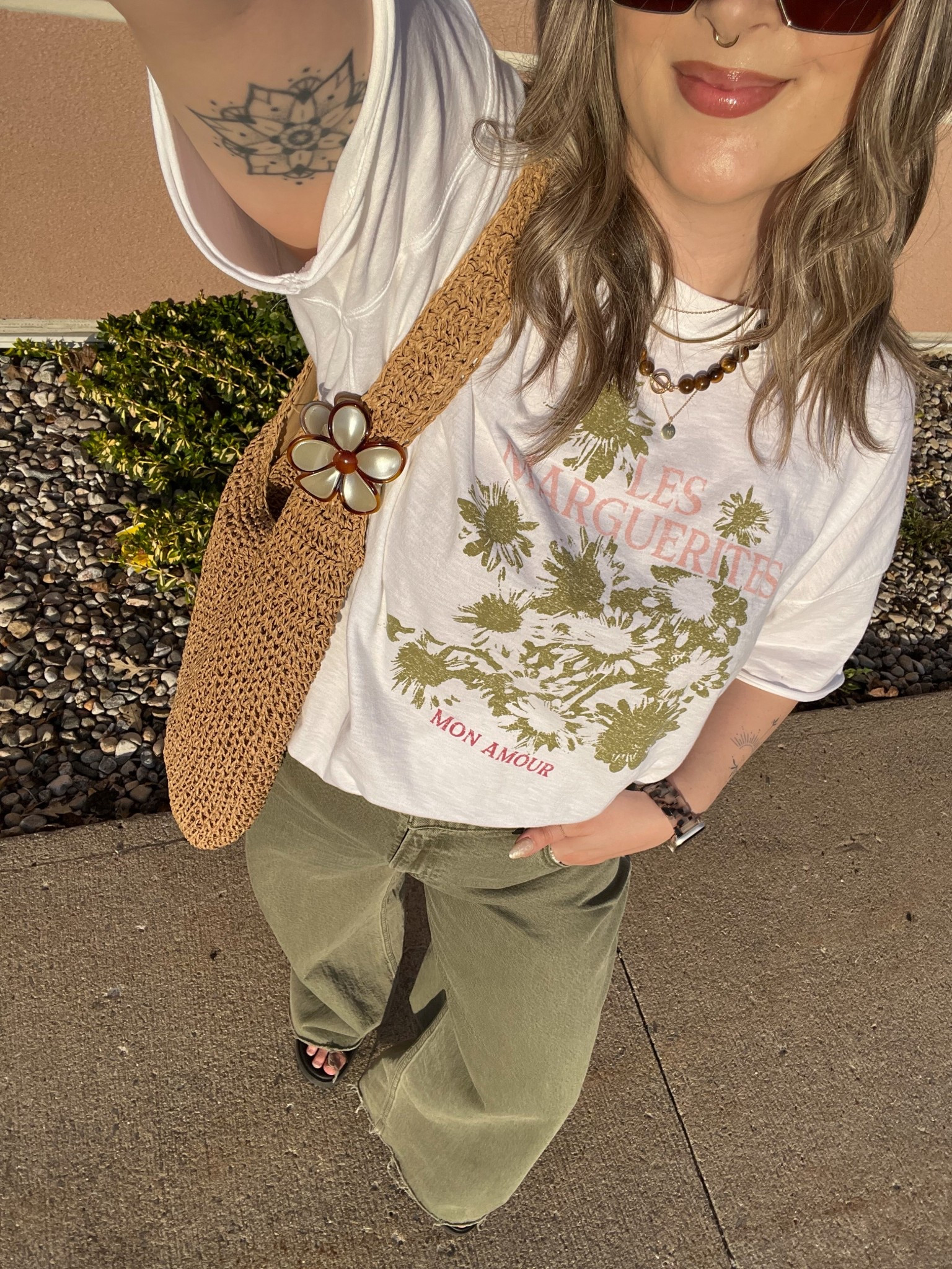 Casual spring outfit! Wearing L in the tee and 32 long in the jeans (I cut the hem for a custom length). Linked similar black sandals


#LTKsummer #LTKjeans #LTKmidsize