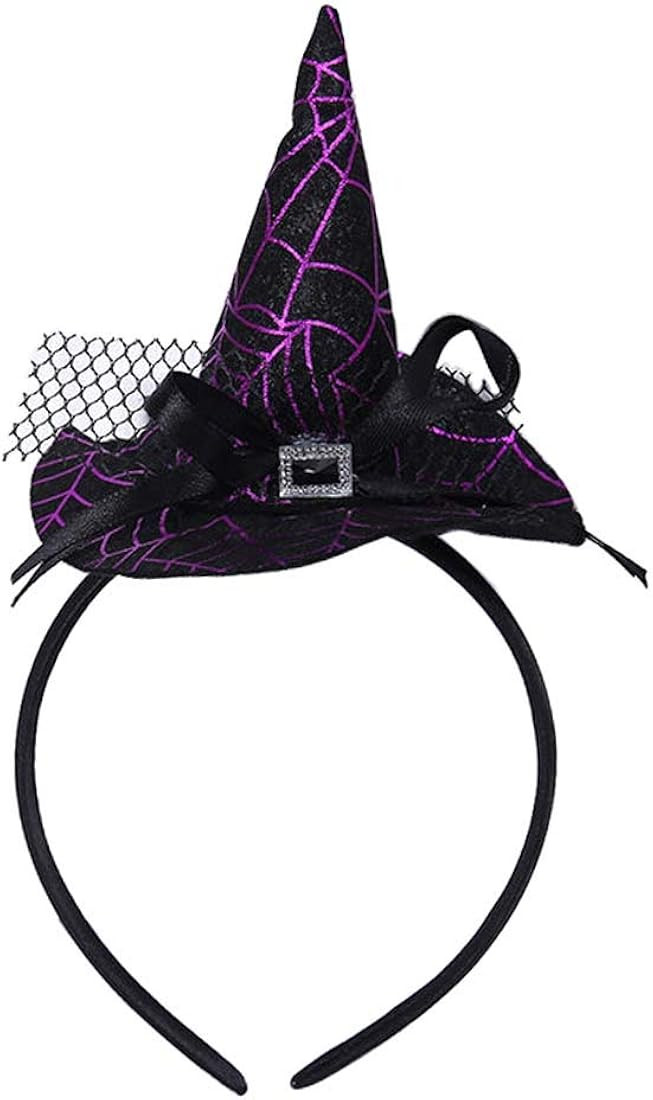 Headband Hat Hoop Band Headwear Witch Wizard Spiderweb for Halloween Christmas Party Costume Girls B | Amazon (US)