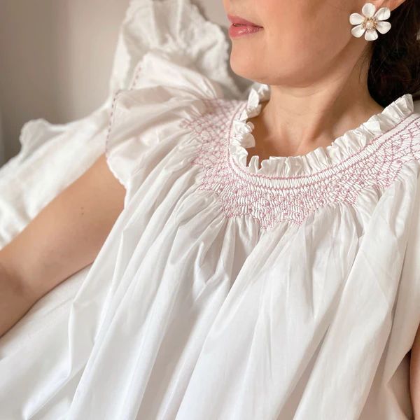 Ada Lovelace Women's Night Dress with Kir Royale Hand Smocking | Smock London
