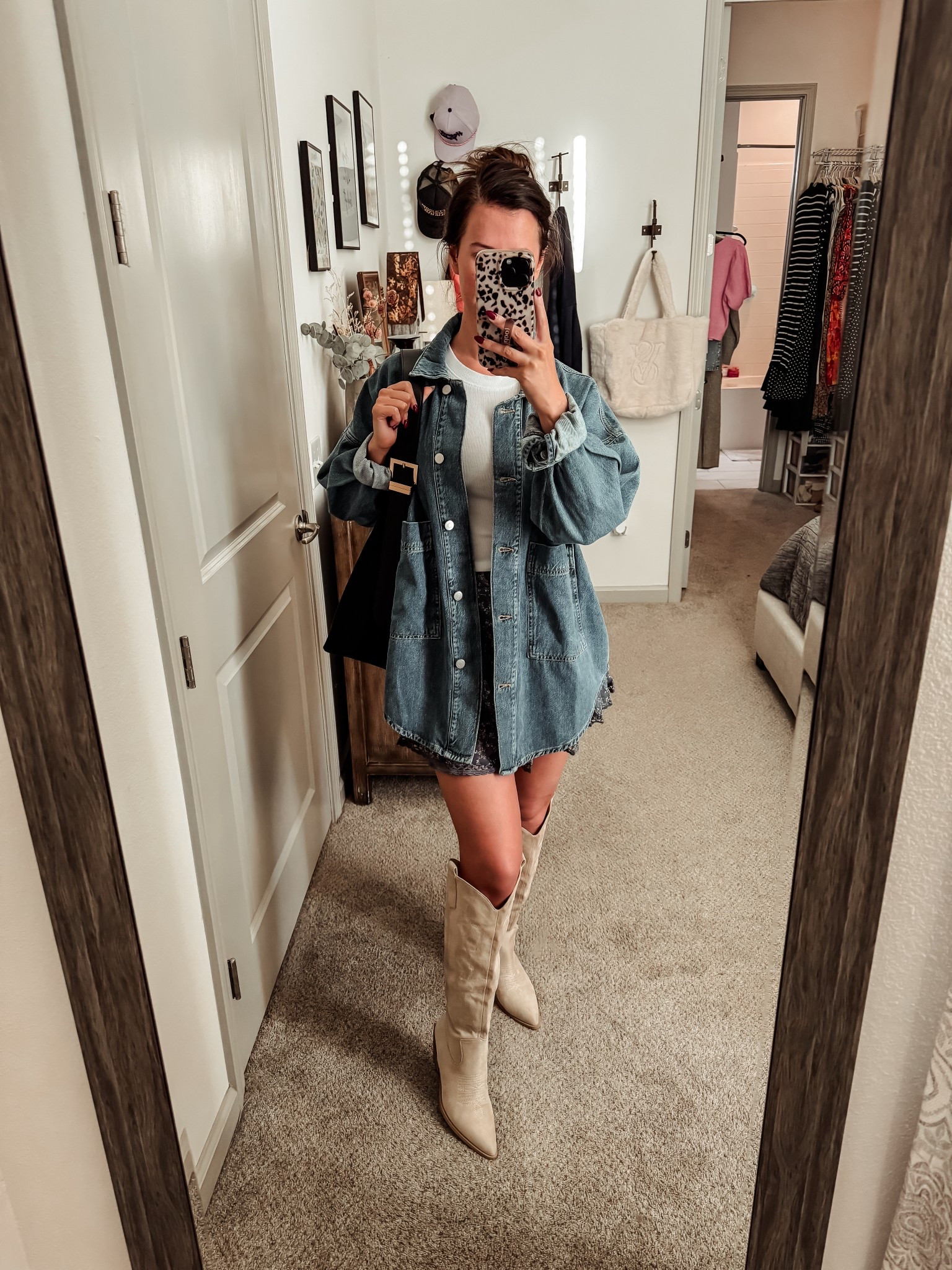 Amazon finds // barn jacket // denim jacket // under $100 // mini skirt // cowboy boots // white tank

#LTKSaleAlert #LTKFindsUnder100 #LTKSeasonal
