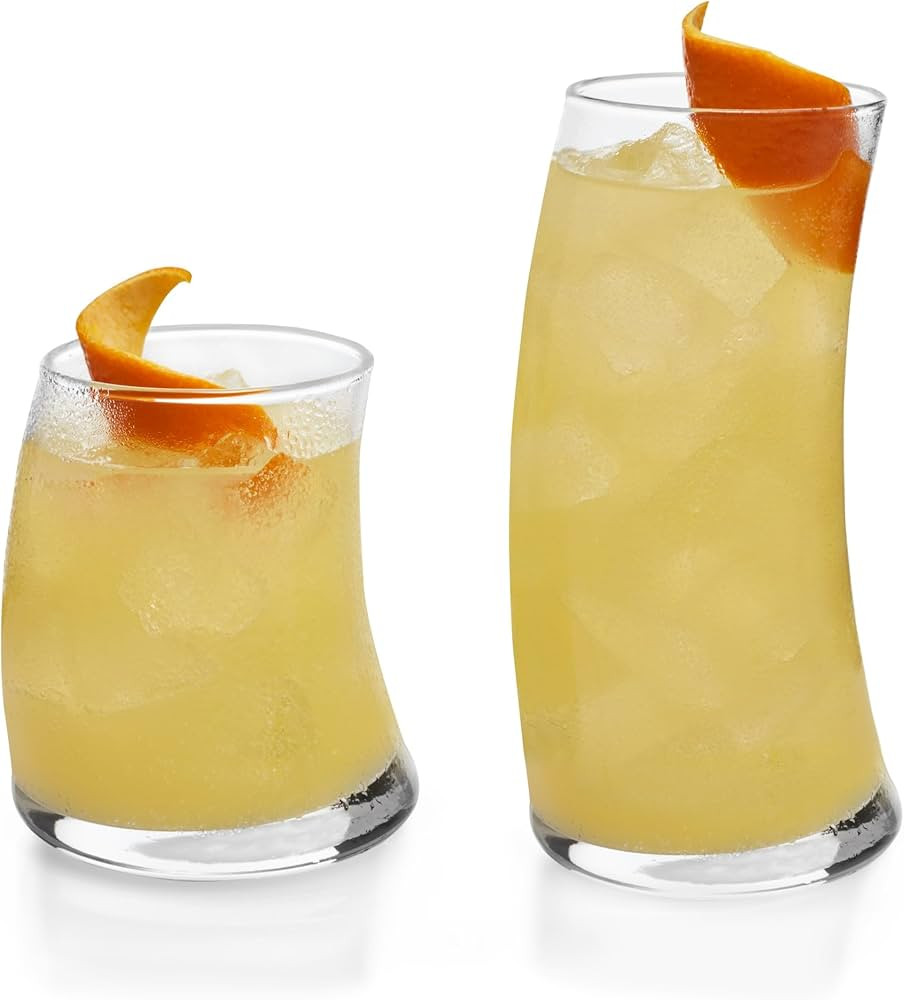 Libbey Swerve Drinking Glasses Set of 16, Dishwasher Safe, Chip Resistant Everyday Drinking Glass... | Amazon (US)
