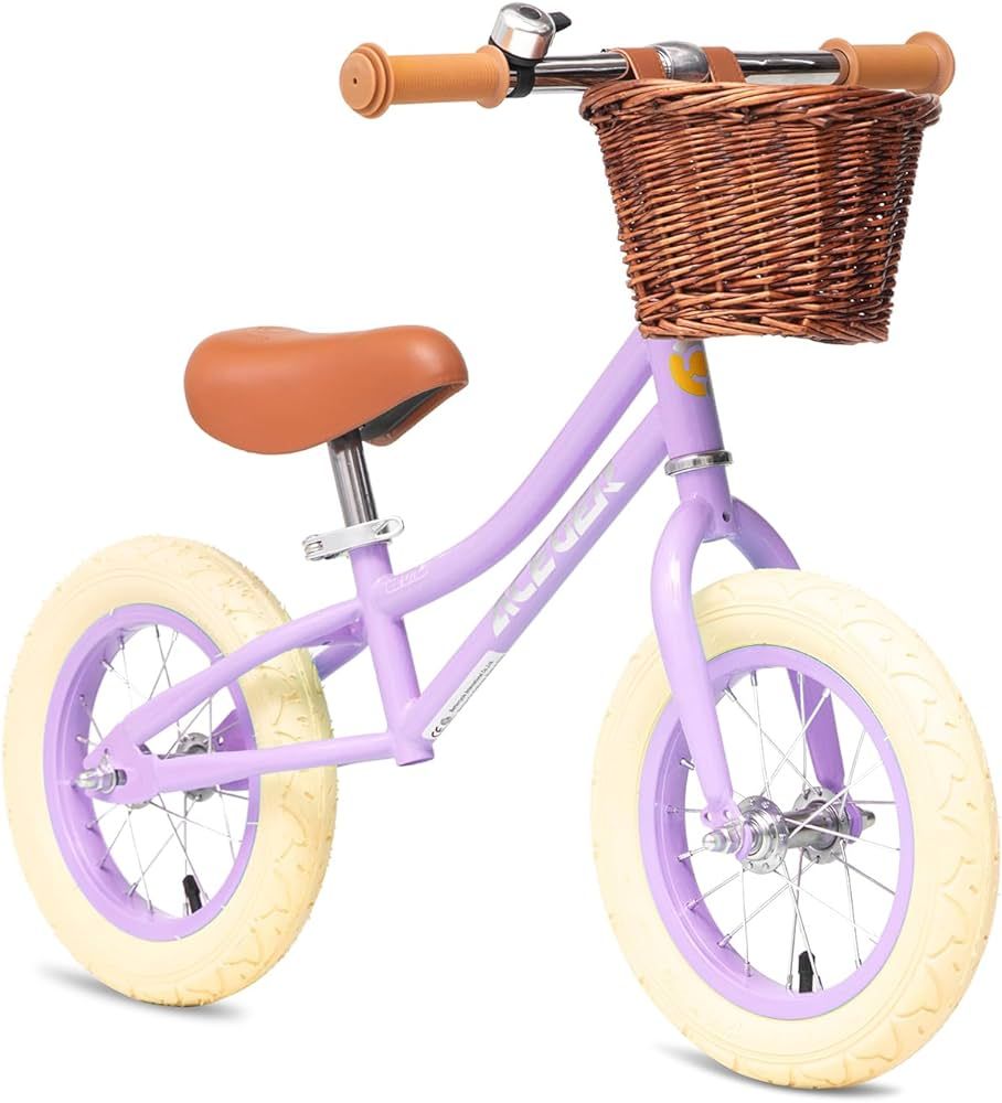 ACEGER 12" Kids Balance Bike with Basket, No Pedal Toddler Bicycle for Early Learning Leg Strengt... | Amazon (US)