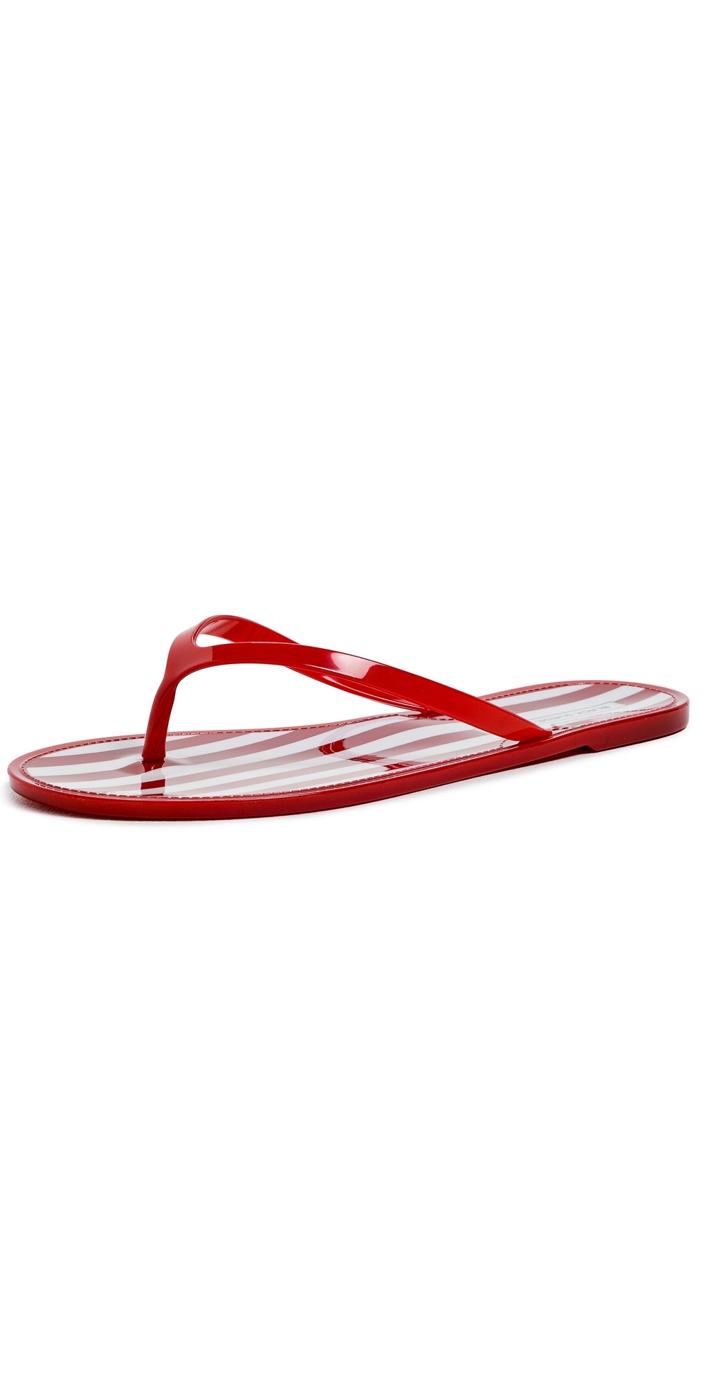 Black Suede Studio Crystal Jelly Flip Flops Red Stripe 37 | Shopbop