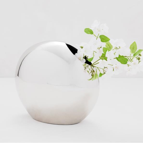 Z Gallerie Orion Vase - Polished Spherical Metallic Vessel (Flowers Not Included) - Silver | Amazon (US)