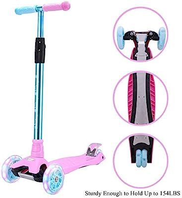 WV WONDER VIEW Kick Scooter Kids Scooter 3 Wheel Scooter, 4 Height Adjustable Pu Wheels Extra Wid... | Amazon (US)