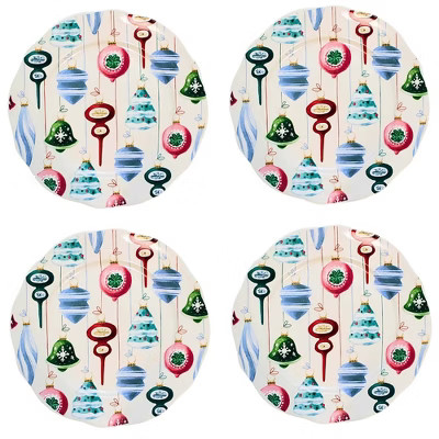 Tag 1.0 Inch So This Is Christmas Salad Plates Christmas Seasonal Tabletop , Dining Ornament (4PC... | Target