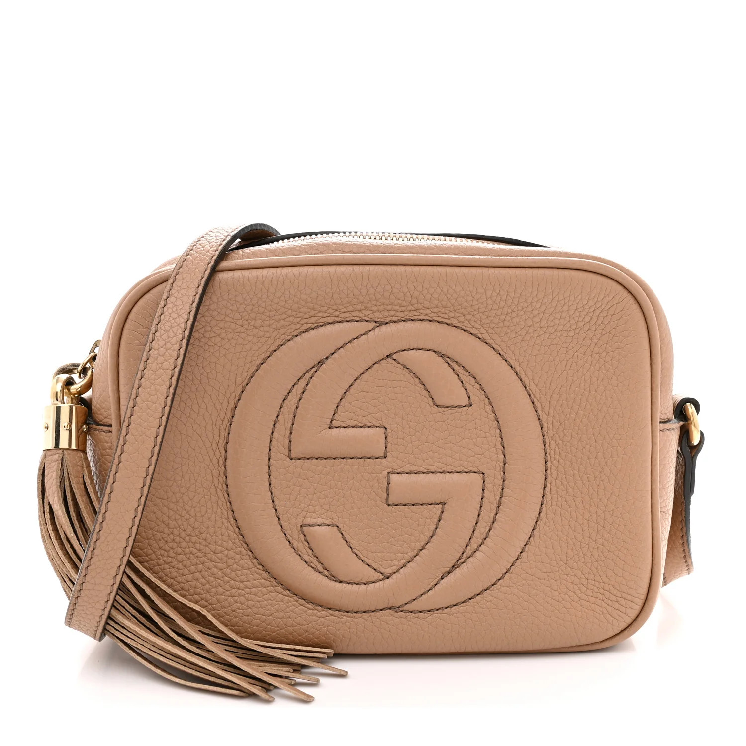 Gucci Pebbled Calfskin Small Soho Disco Bag Camelia 1892206 | FASHIONPHILE (US)