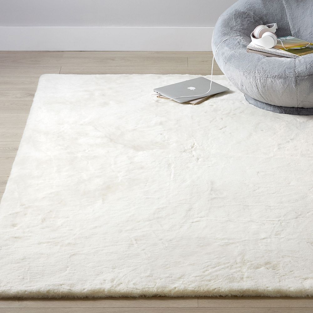 Washable Faux-Bunny Fur Rug | Pottery Barn Teen