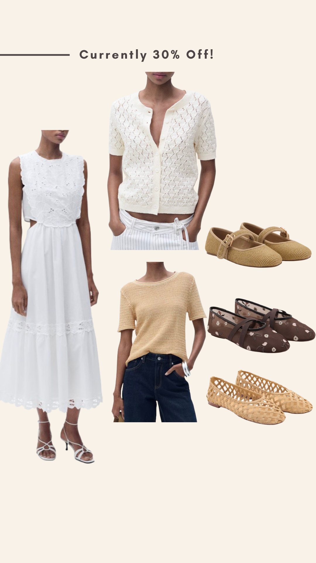 A few staple items for spring and they are all 30% off!

White Spring Dress, White Short Sleeve Sweater, Tan Short Sleeve Sweater, Ballet Flats, Mary Jane Ballet Flats, Spring Flats, Mango Sale 

 #LTKSaleAlert #LTKPetite #LTKWorkwear