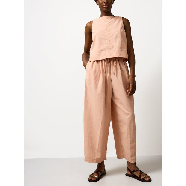 Light Orange Balloon Leg Techno Co-ord Trousers 22 | Tu Clothing