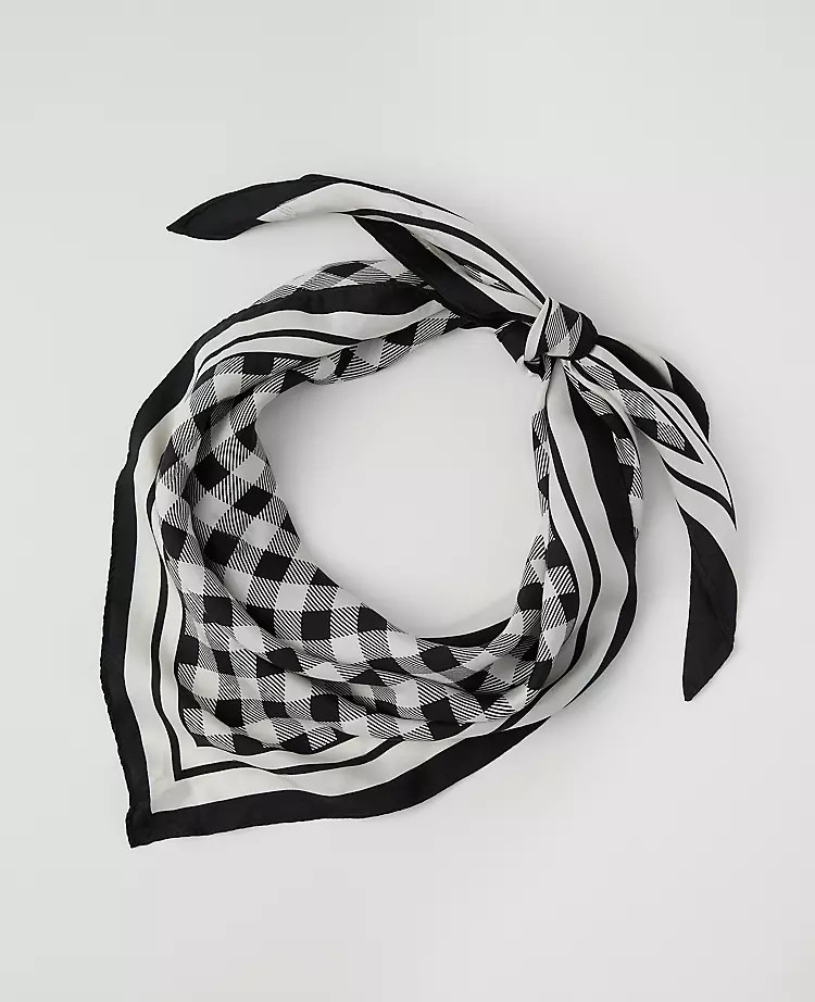 Gingham Silk Scarf | Ann Taylor