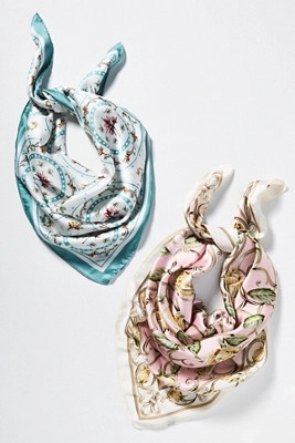 Wallpaper Floral Hair Scarves, Set of 2 | Anthropologie (US)
