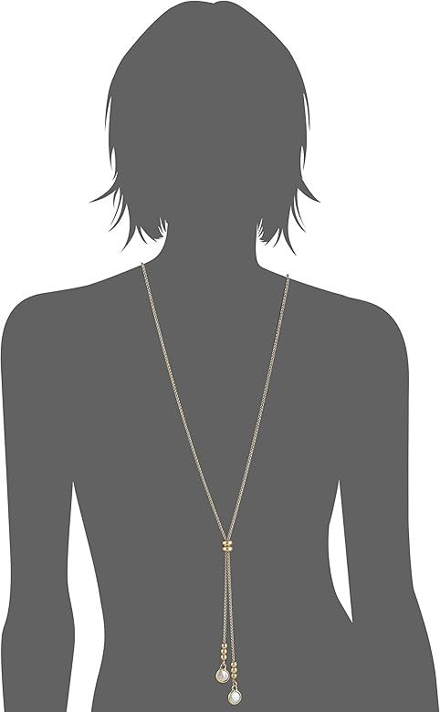 Lucky Brand Pearl Lariat Necklace, Gold, One Size | Amazon (US)