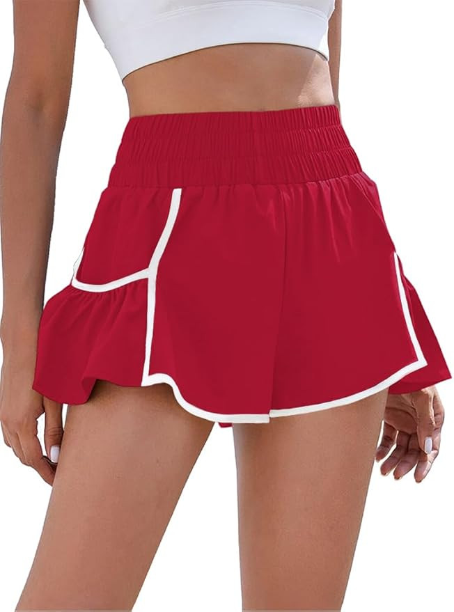 BMJL Womens High Waisted Shorts Athletic Running Shorts Workout Gym Quick Dry Flowy Shorts with P... | Amazon (US)