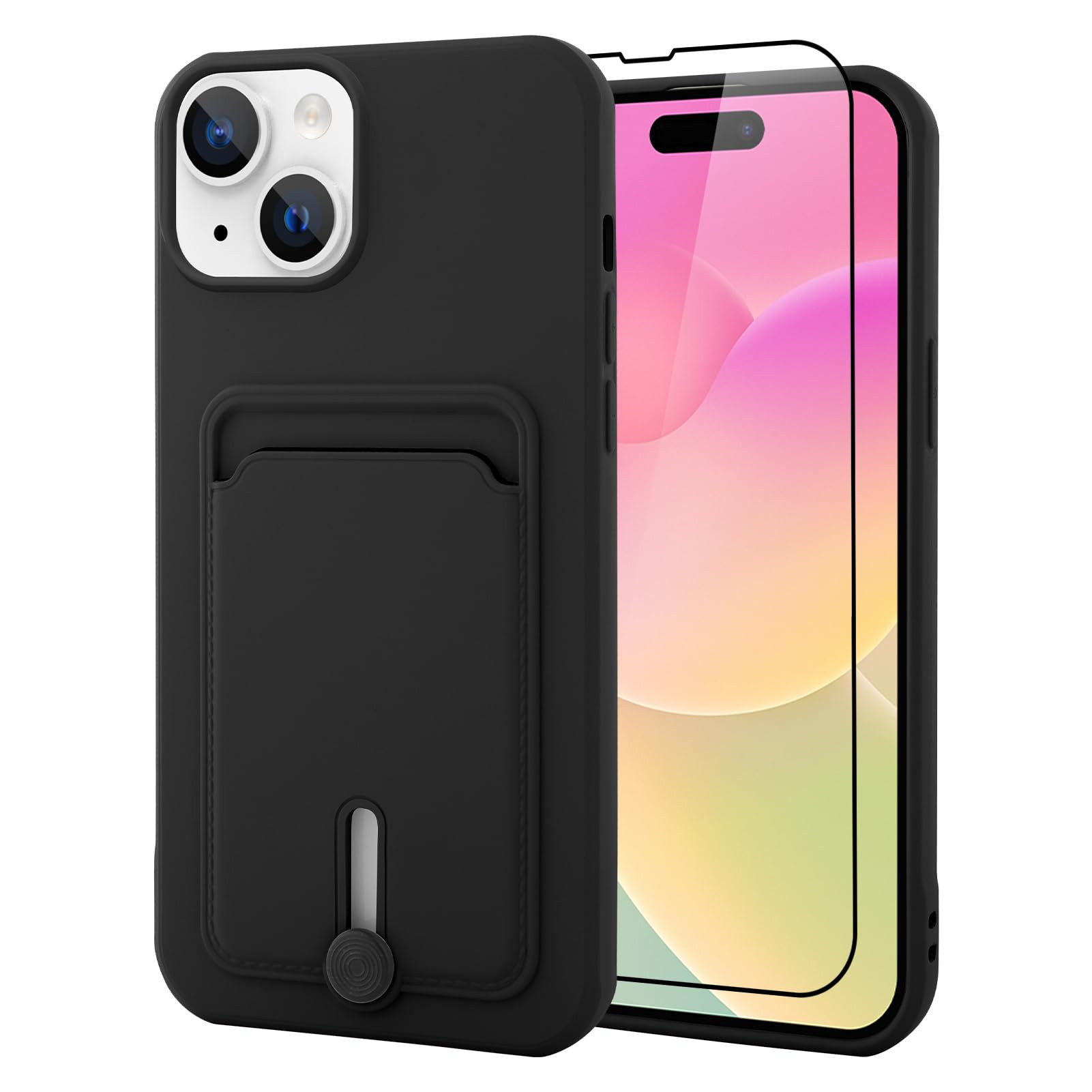 MZELQ TPU Wallet Case 2023 Compatible with iPhone 15 Silicone Soft Case Black | Amazon (US)