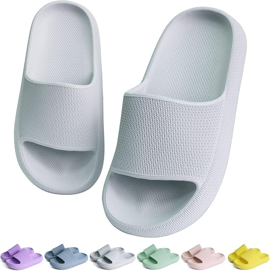 Kids Cloud Slides Boys Girls Shower Slippers Slip on Slide Sandals Non-slip Summer Beach Pool Sho... | Amazon (US)