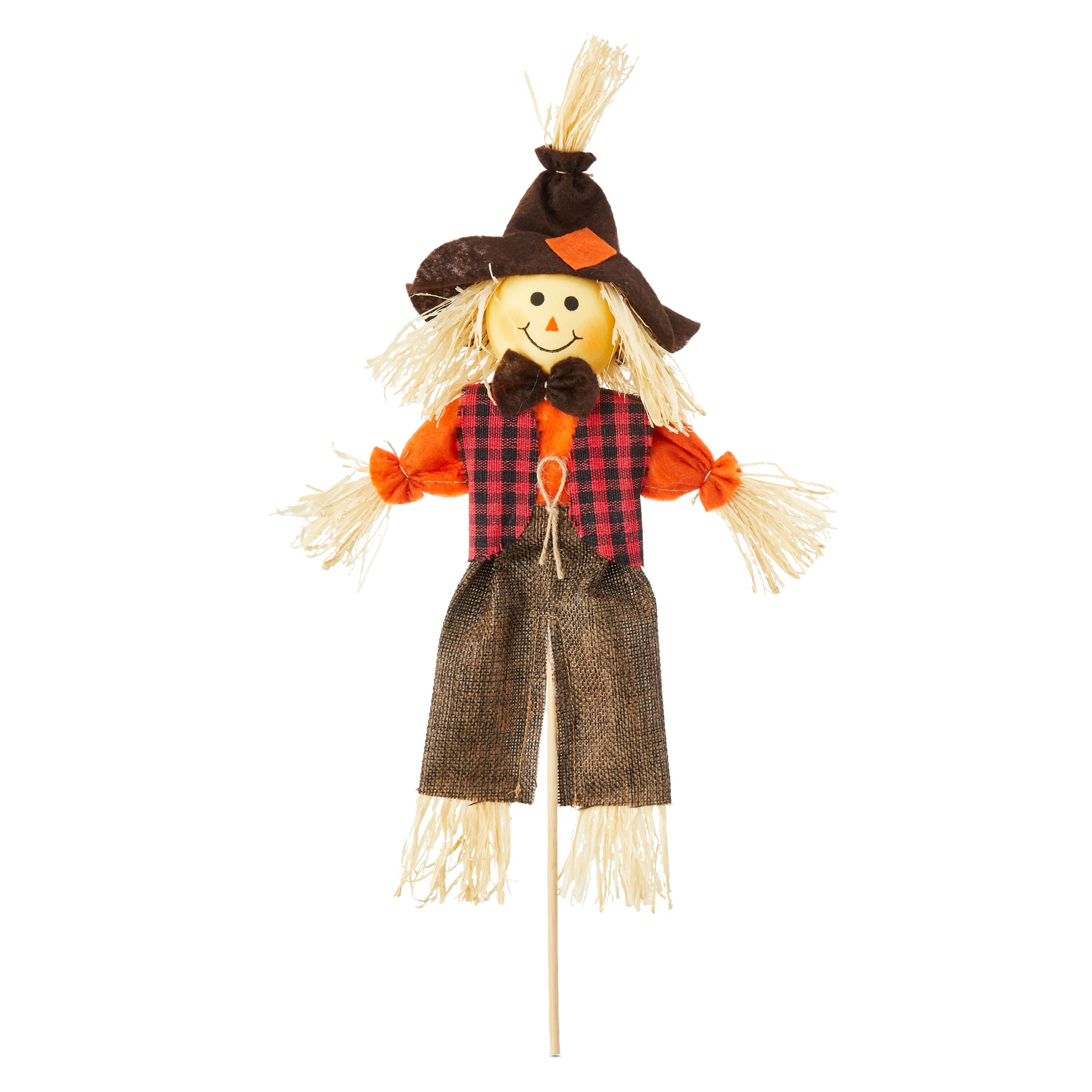 Way To Celebrate 14 Inch Height Boy Scarecrow Pick, Harvest Brown Burlap Decoration | Walmart (US)
