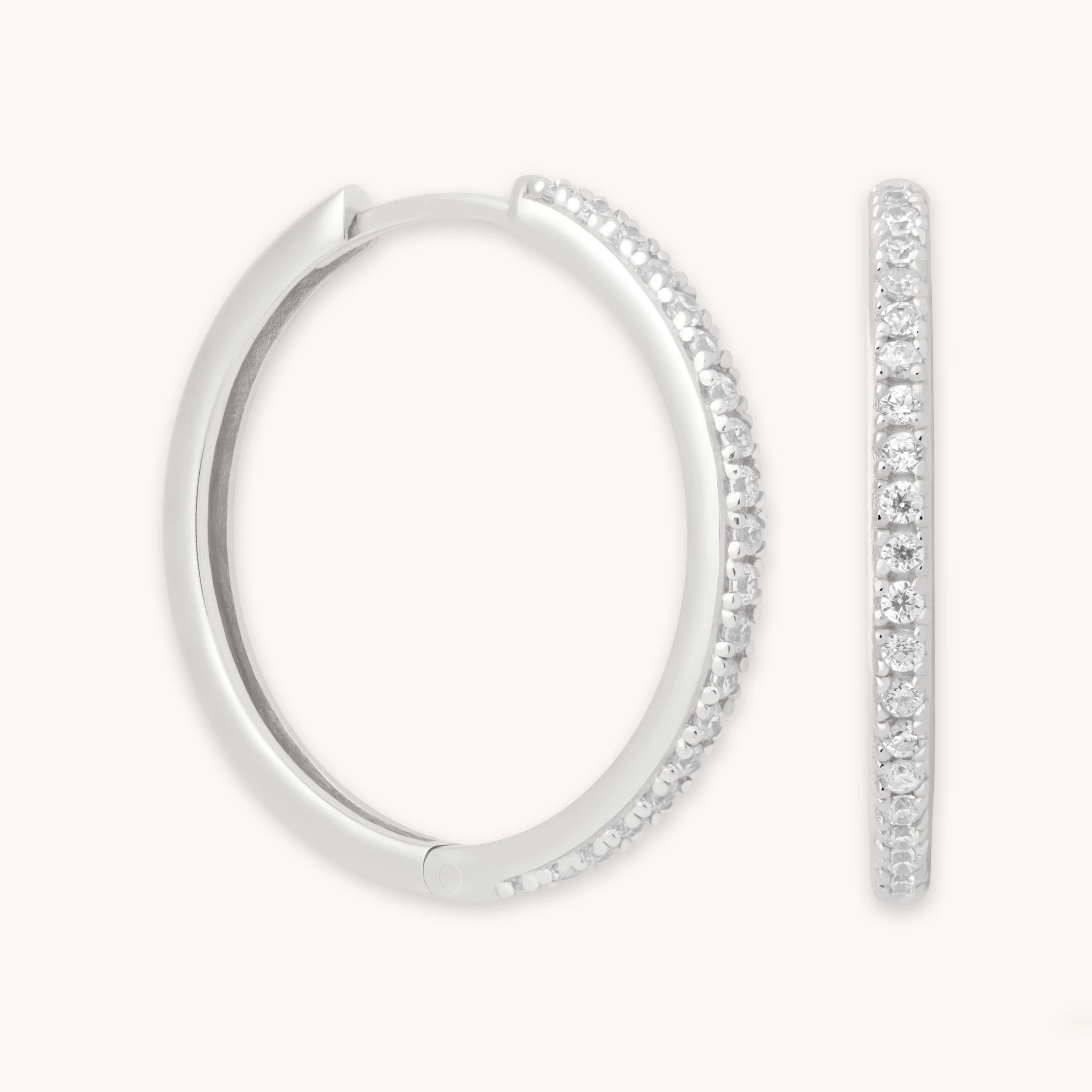 Essential Crystal Large Hoops in Silver | Astrid & Miyu UK