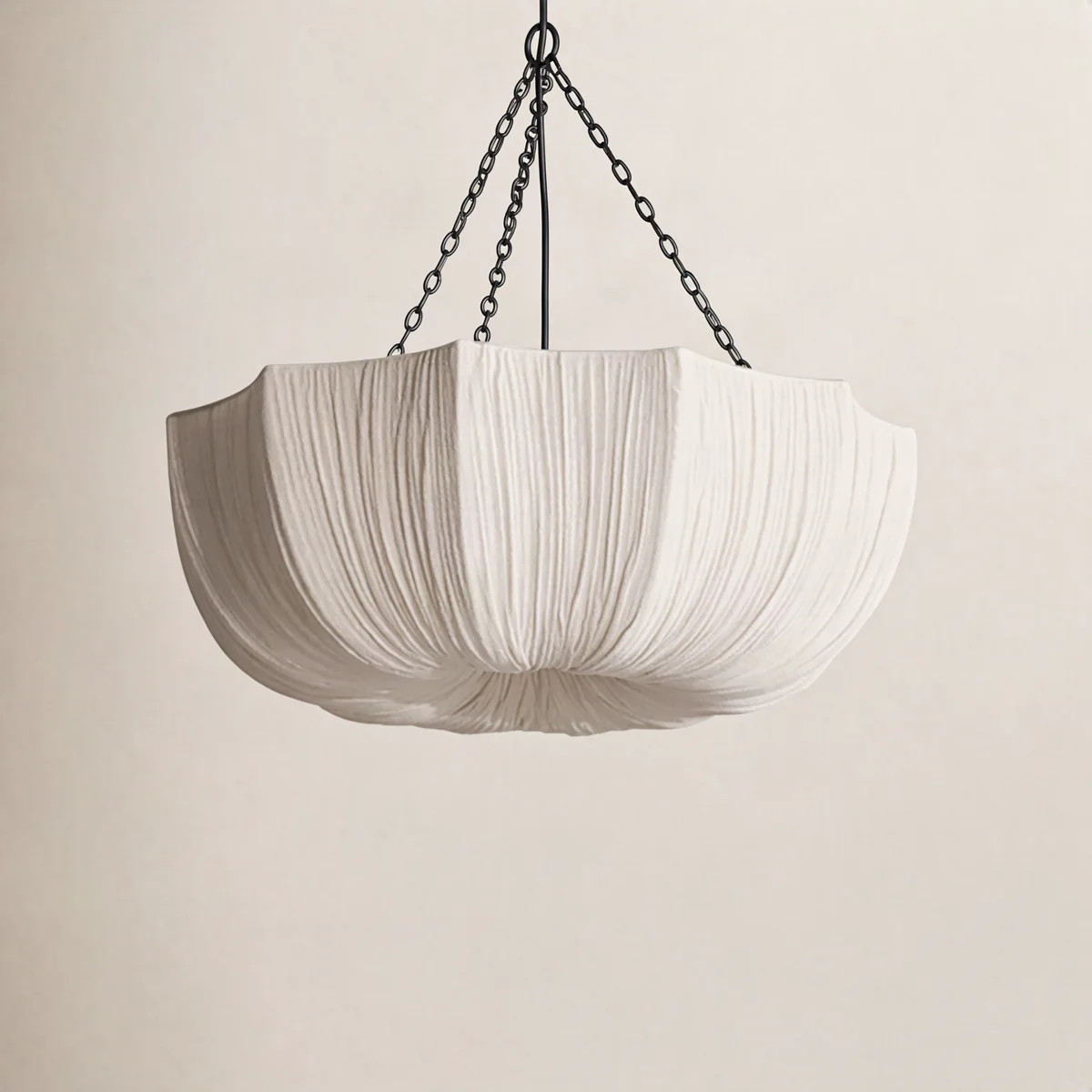 Rio 1 - Light Linen Bowl Shade Pendant | Wayfair North America