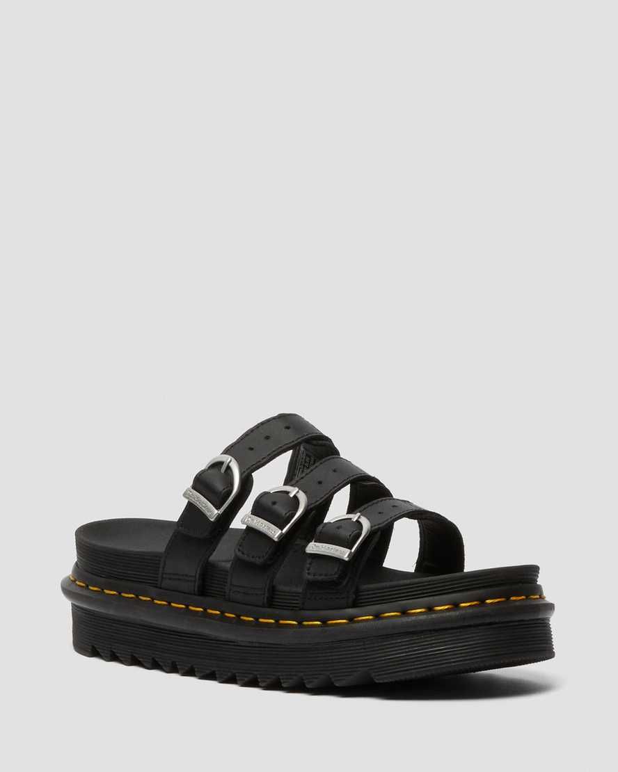 DR MARTENS Blaire Leather Slide Sandals | Dr Martens (UK)