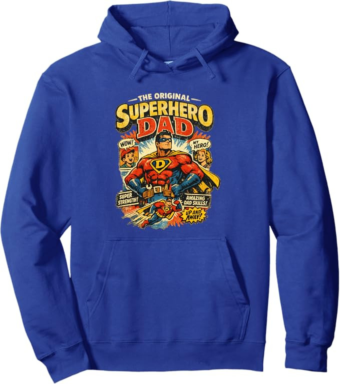 The Original Superhero Dad Vintage Comic Graphic Pullover Hoodie | Amazon (US)