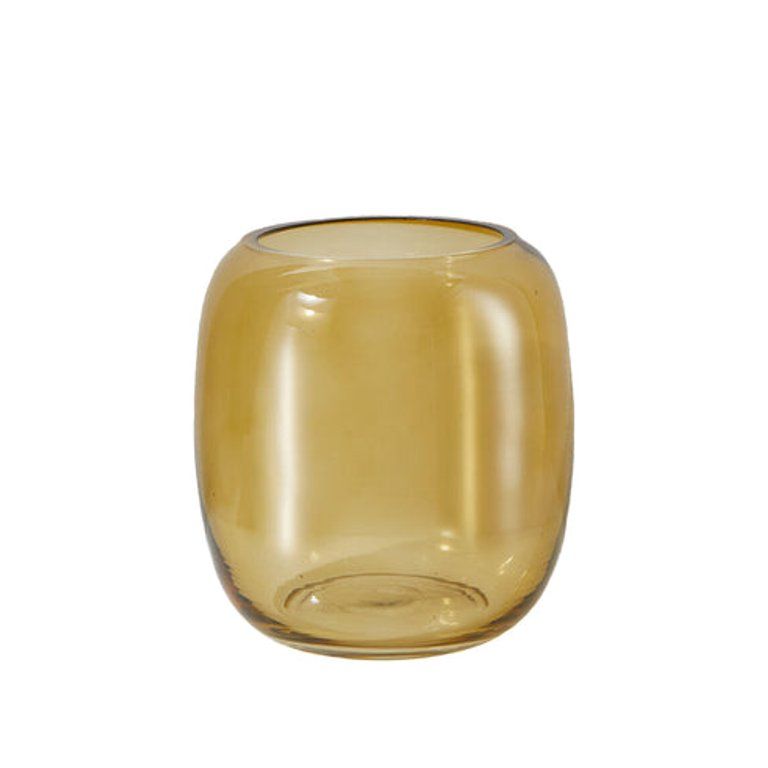 Serene Spaces Living Amber Capsule Glass Floral Vase, 4.25" Diameter & 5" Tall | Walmart (US)