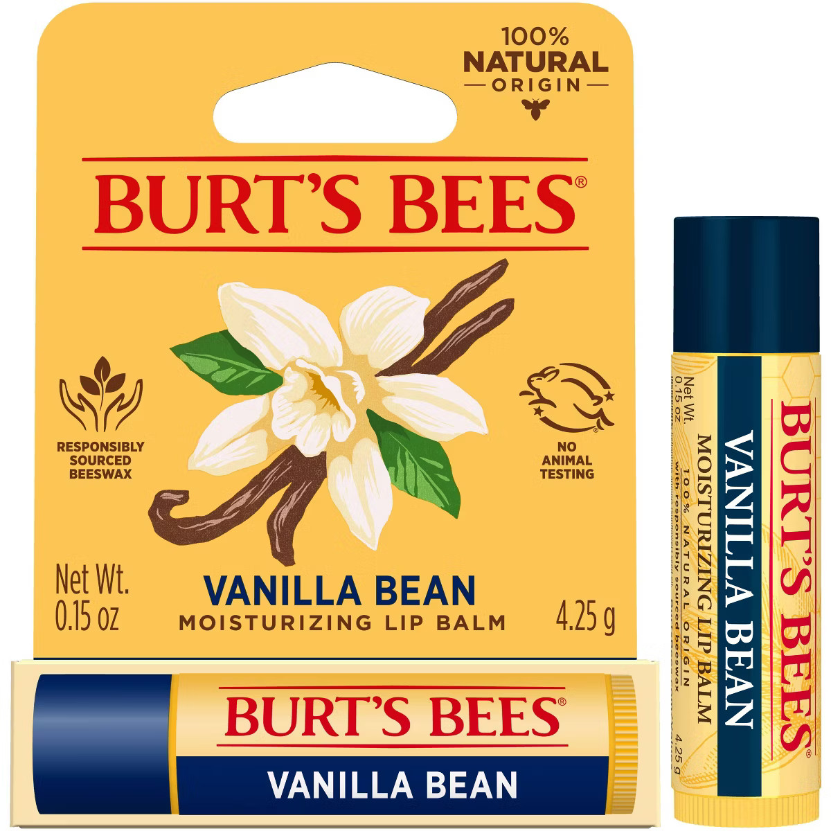 Burt's Bees Vanilla Bean Lip Balm Blister Box - 0.15oz | Target