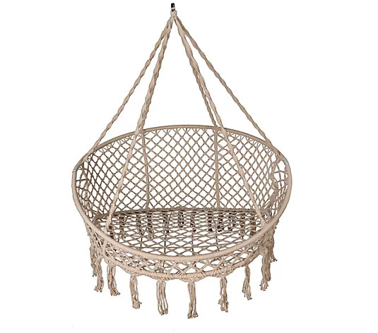 Bliss Hammocks 55" 2 Person Bohemian Style Macrame Swing Chair - QVC.com | QVC