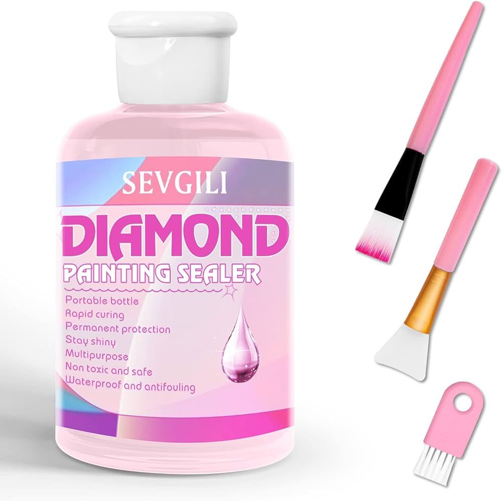 sevgili Diamond Painting Sealer Kits 120ML with Brushes, Diamond Art Sealer Puzzle Glue Diamond P... | Amazon (US)
