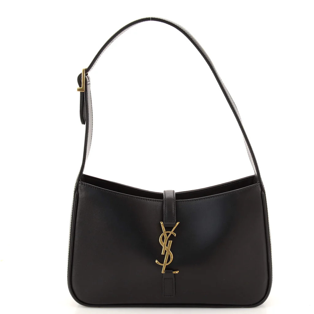 Saint Laurent Le 5 a 7 Hobo Leather Small Black 1657603 | Rebag