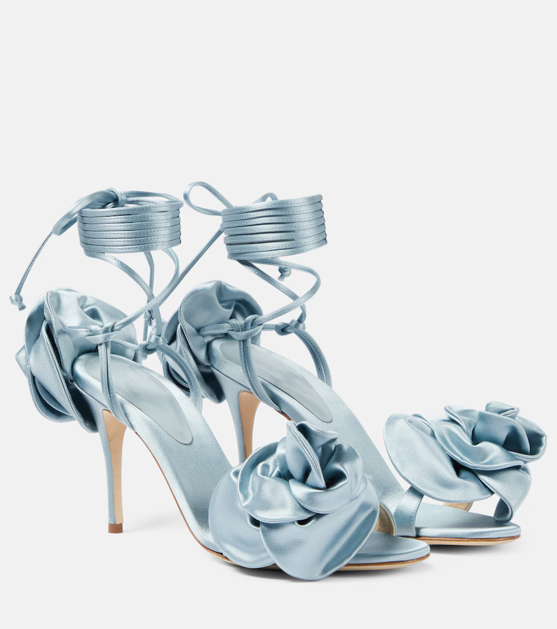 Floral-appliqué satin sandals | Mytheresa (US/CA)