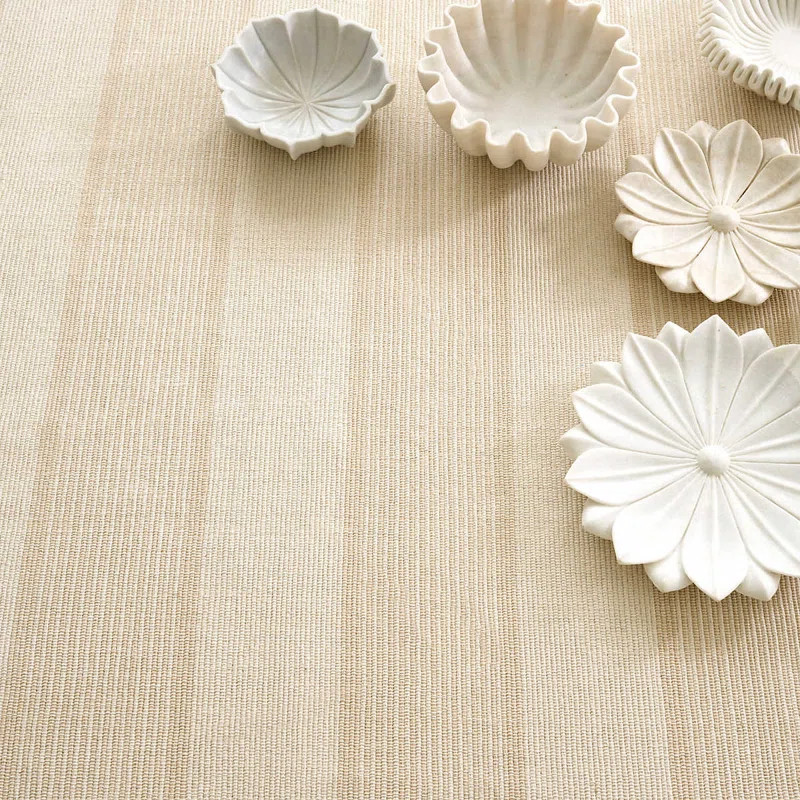 Mark D. Sikes La Mirada Striped Handwoven Flatweave Cotton Ivory/Wheat Area Rug | Wayfair North America