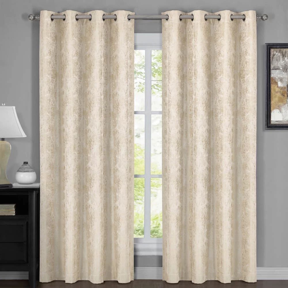 Pair (Set of 2) Bali 100% Blackout Wide Curtain Panels Thermal Insulated - 108x84 - Beige - Walma... | Walmart (US)