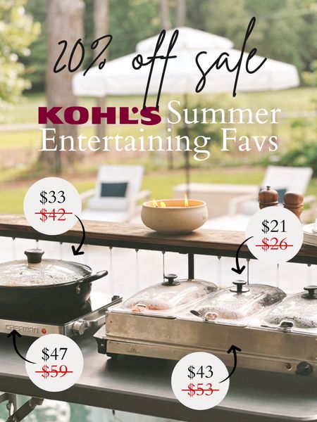 Kohl’s 20% off sale 5/1-5/12 with code SAVE at checkout - my Summer cooking and entertaining serving favorites are on sale!! Warming tray, buffet warming server, serving utensils, and every day pan- perfect for indoor or outdoor entertaining all Spring and Suer long 🥘🙌🏻 #kohls #kohlspartner #kohlsfinds #entertaining #serveware 

#LTKSaleAlert #LTKParties #LTKHome
