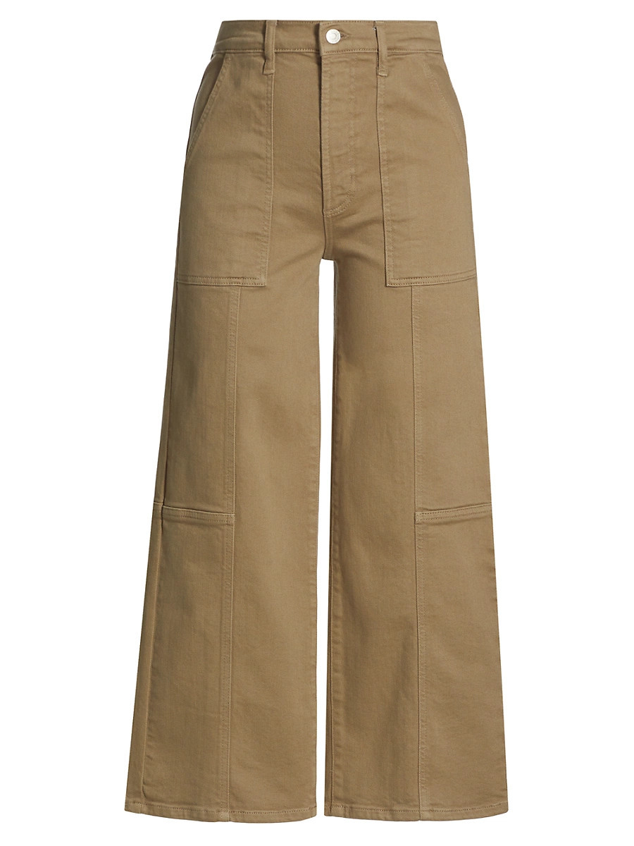 Women's Getty High-Rise Crop Utility Jeans - Washed Olive - Size 29 | Saks Fifth Avenue