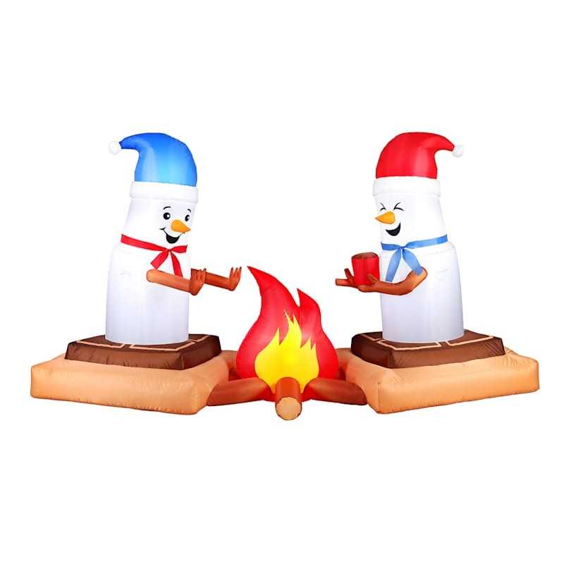 Wide Campfire S'mores Inflatable, 7', Polyester, sold by At Home | At Home