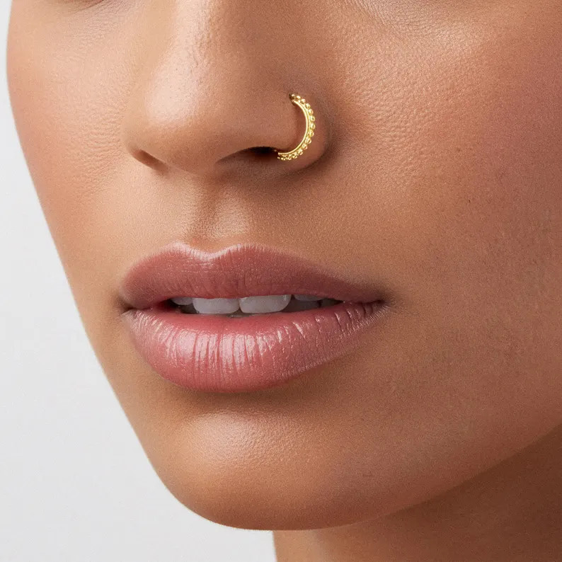 Indian Nose Ring, Nose Ring Indian, Gold Nose Ring, Nose Ring Gold, Indian Nose Hoop, Nose Hoop I... | Etsy (US)