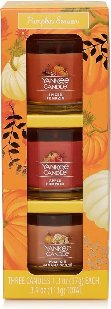 Yankee Candle Pumpkin Season Gift Set 3 Mini Candles - Spiced Pumpkin, Apple Pumpkin, and Pumpkin... | Amazon (US)