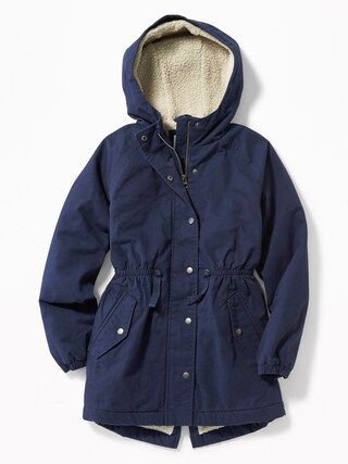 Sherpa-Lined Twill Field Jacket for Girls | Old Navy US