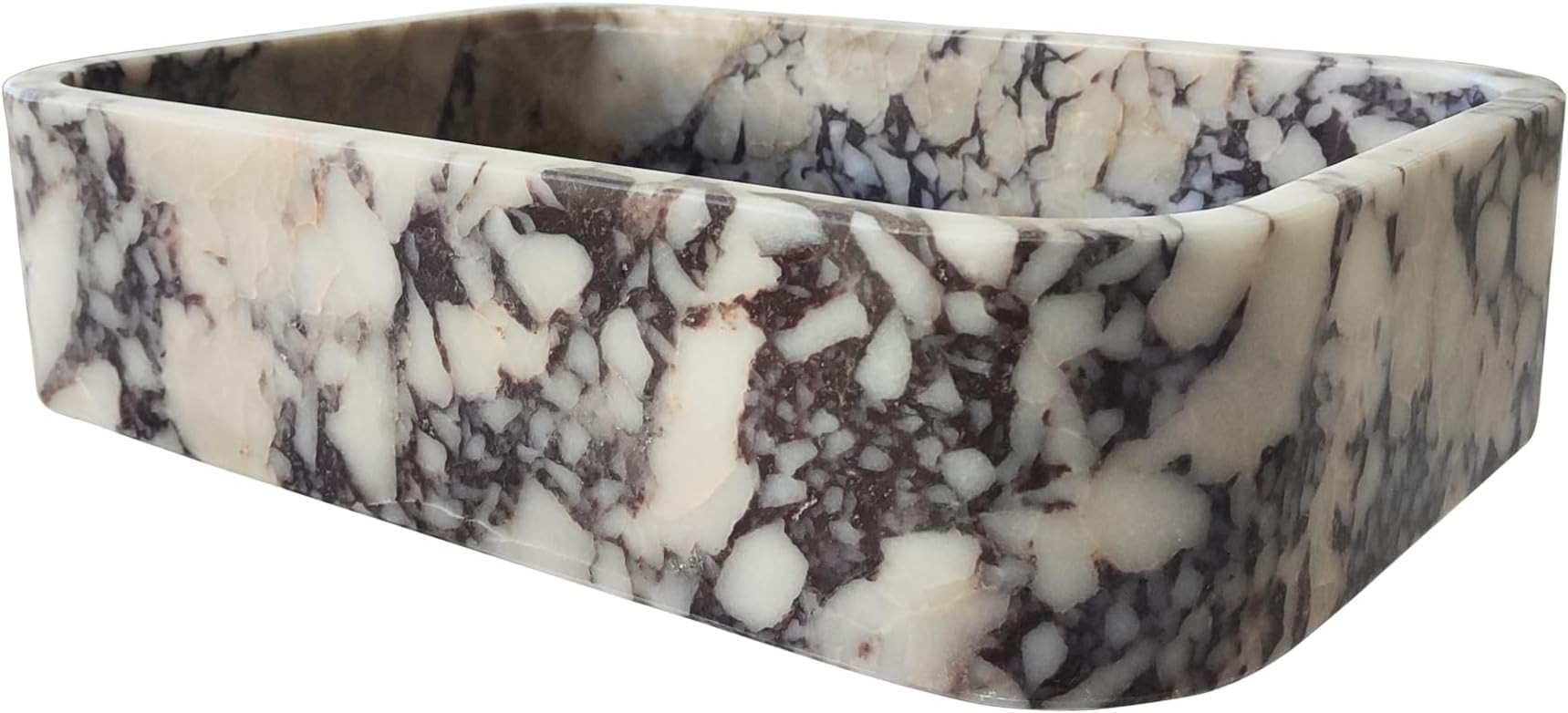 Unique Calacatta Violet 20x14x5 inch Marble Sink, Rectangular Vessel Sink, Bath Sink, Above Count... | Amazon (US)