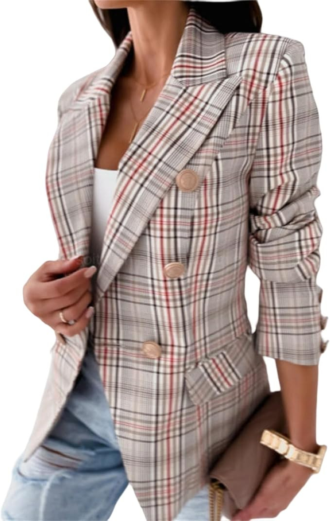 Blazers for Women Bussiness Casual Long Sleeves Open Front Blazer Jackets Print Dressy Work Offic... | Amazon (US)